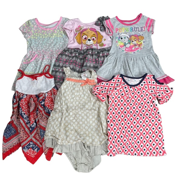 Girls size 2t Paw Patrol, handkerchief, colorful summer dress bundle EUC - Picture 1 of 13